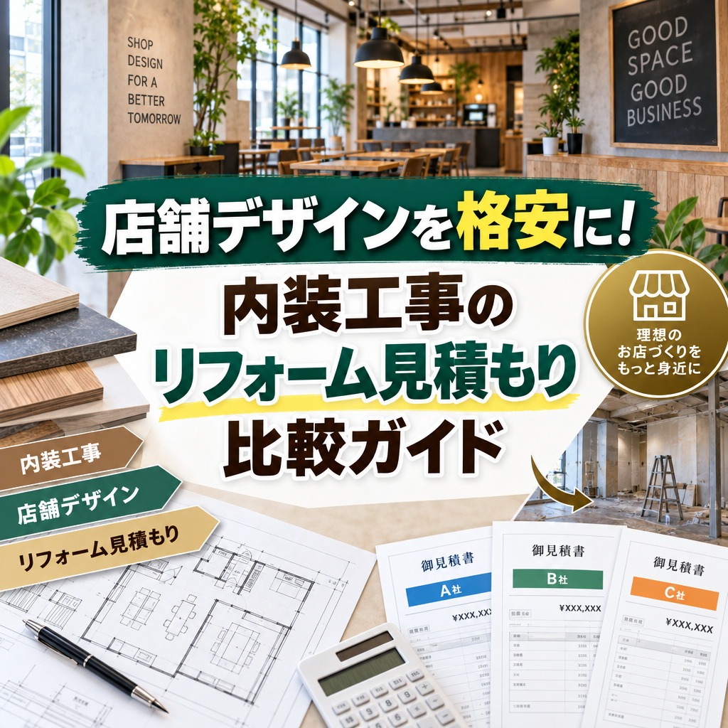 店舗デザインを格安に！内装工事のリフォーム見積もり比較ガイド