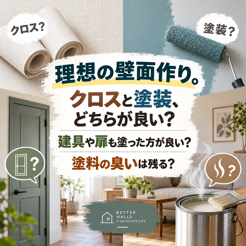 理想の壁面作り。クロスと塗装、どちらが良い？建具や扉も塗った方が良い？塗料の臭いは残る？