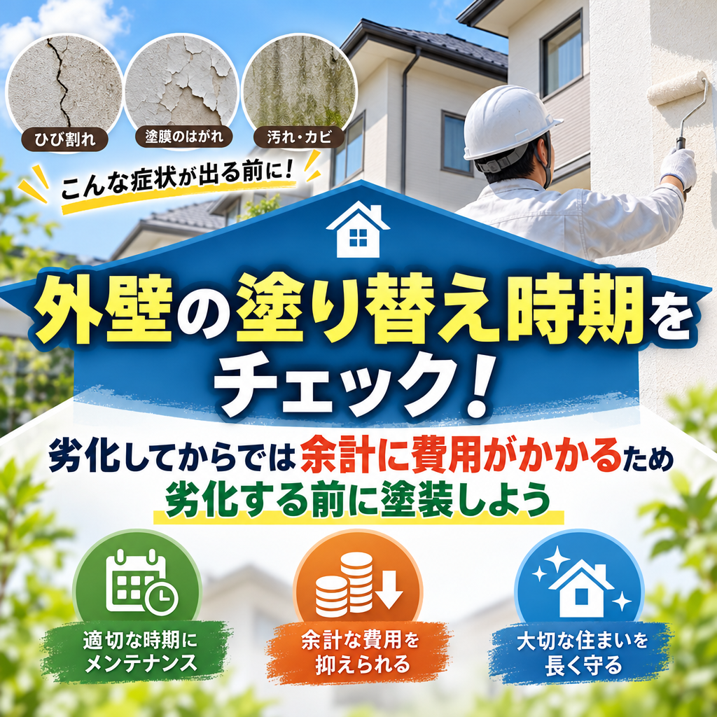 外壁の塗り替え時期をチェック！劣化してからでは余計に費用がかかるため劣化する前に塗装しよう