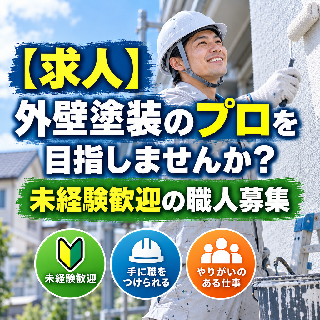 【求人】外壁塗装のプロを目指しませんか？未経験歓迎の職人募集