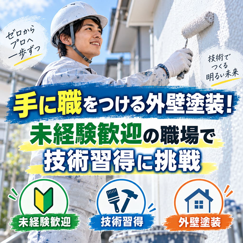 手に職をつける外壁塗装！未経験歓迎の職場で技術習得に挑戦